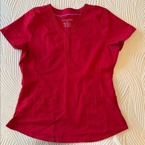 Healing Hands Women's V-Neck Red Tee